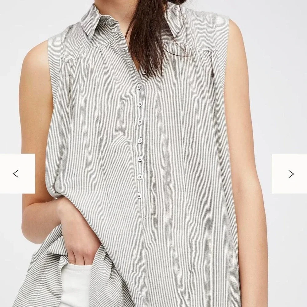 Free People Young Spirit Striped Boho Coastal Tunic Size Small